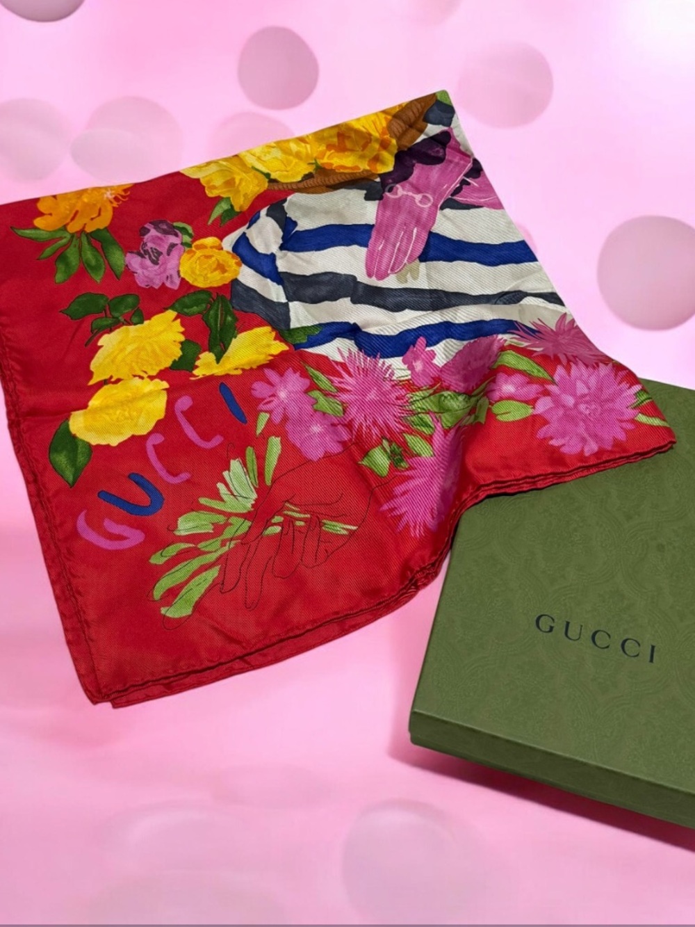 Gucci Multicolor Floral Scarf - W/ box
